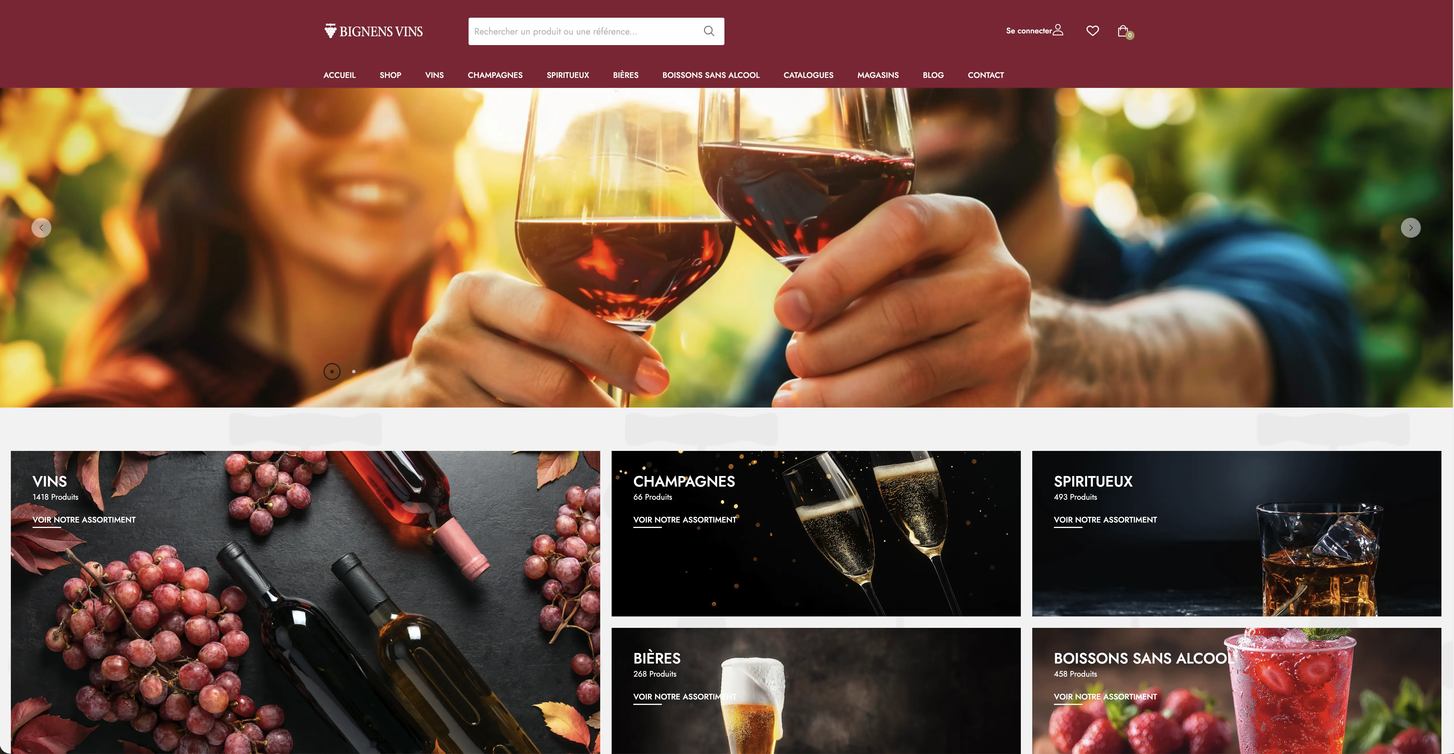 Aperçu du site Bignens Vins