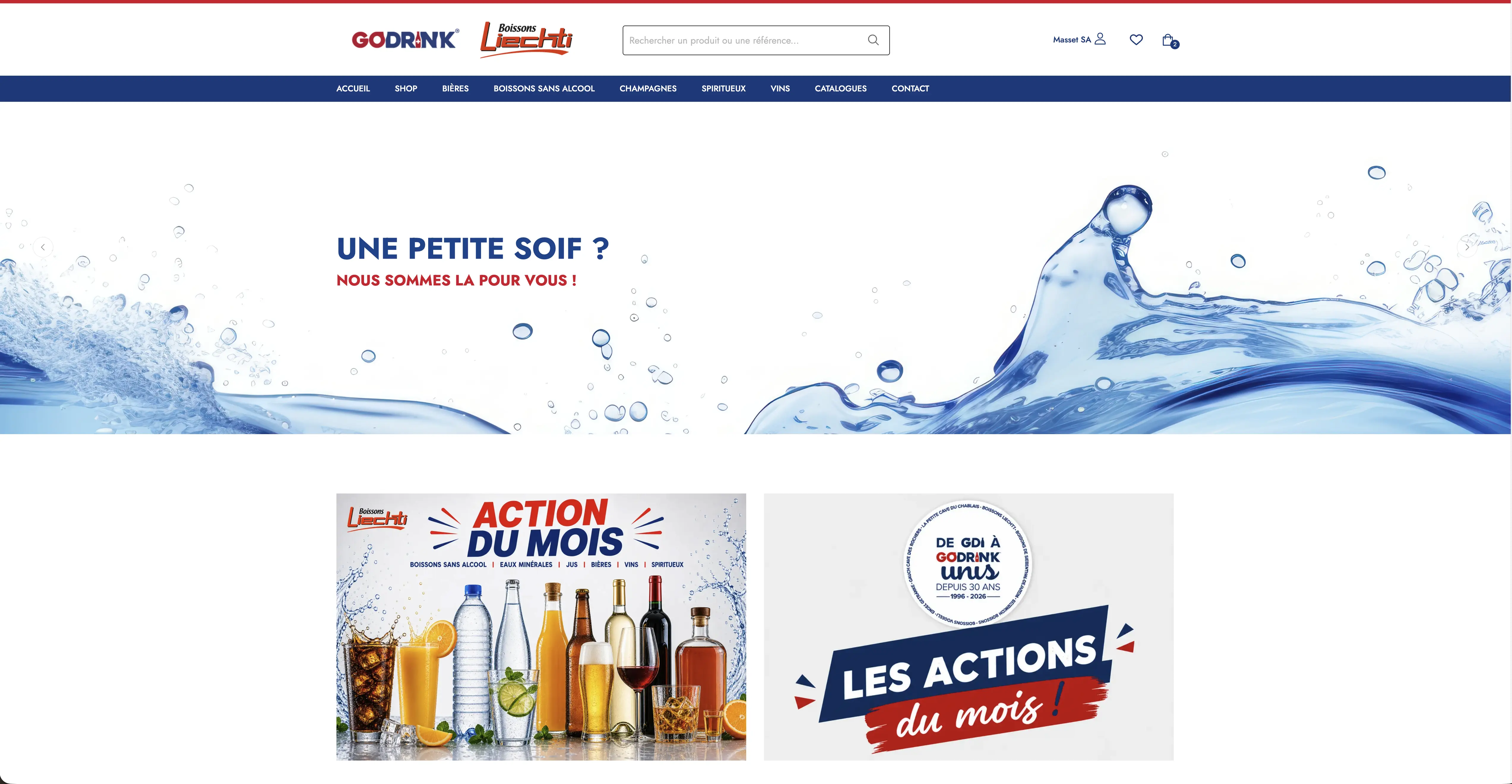 Aperçu du site Boissons Liechti